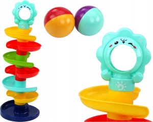 LeanToys Zjeżdżalnia Tor Dla Kulek Spiralna Wieża Kolorowa 2