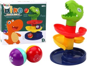 LeanToys Edukacyjna Zjeżdżalnia Dla Kulek Sorter Zielony Dinozaur 1