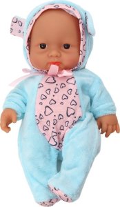 LeanToys Mała Lalka Bobas Ubranko Czapeczka Kokardka Uszy Niebieski 2