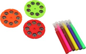 LeanToys Projektor Do Rysowania 3 Wymienne Dyski Pisaki Fioletowy 3