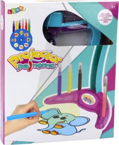 LeanToys Projektor Do Rysowania 3 Wymienne Dyski Pisaki Fioletowy 4