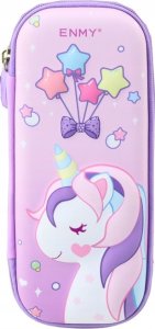 Piórnik LeanToys Piórnik Z Jednorożcem Rozkładany 3D Fioletowy 23x10x5 cm 2