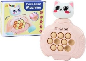 LeanToys Gra Pop-It Kotek Różowa Konsola Zręcznościowa Pad Sensoryczny Wibracje 4