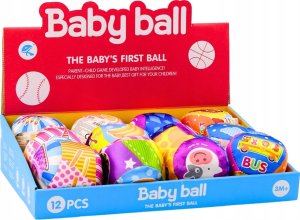 LeanToys Miękka Piłeczka Z Grzechotką Kolorowa Piłka Zwierzątka Owoce MIX 10cm 4