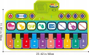 LeanToys Mata Taneczna Interaktywna Pianinko Instrumenty 60cm x 30cm 2