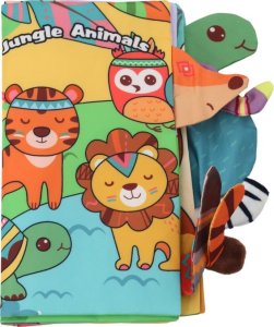 LeanToys Miękka Książeczka Edukacyjna Szeleszcząca Zwierzęta Dżungla 3