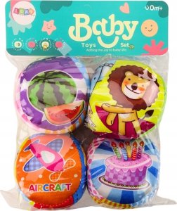 LeanToys Miękkie Piłeczki Kolorowe Edukacyjne Grzechotka Piłki 4szt. Zestaw 2