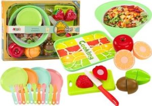 LeanToys Zestaw Owoców Do Krojenia Sałatka Sztućce Taca Artykuły Spożywcze 25 ele. 5