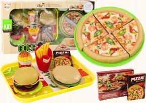 LeanToys Zestaw Fast Food Pizza Burgery Frytki Akcesoria Dla Dzieci 24 ele. 1