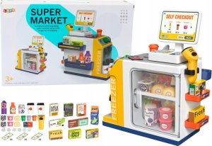 LeanToys Zestaw Supermarket Kasa Fiskalna Skaner Światła I Dźwięki 1