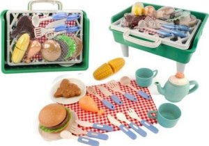 LeanToys Zestaw Do Grillowania Grill Jedzenie Sztućce Talerzyki Filiżanki 5