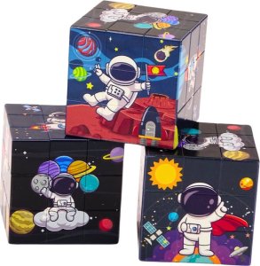 LeanToys Magiczna Kostka Układanka Edukacyjna Kosmos Puzzle Gra Logiczna 2