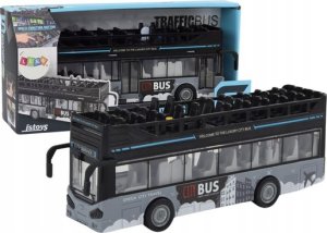 LeanToys Autobus Miejski Piętrowy 1:16 Napęd Światła Dźwięki Czarny 1