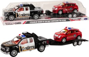 LeanToys Policyjny Zestaw Auto Pickup Terenowe Laweta Przyczepa Policja 1