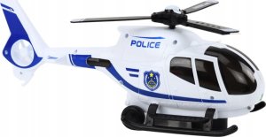 LeanToys Śmigłowiec Policyjny Jeżdżący Helikopter Biały Dźwięki Światła Pilot 3
