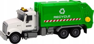 LeanToys Śmieciarka Kosze Na Śmieci Światła Dźwięki Napęd  Biało-Zielona 2