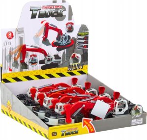 LeanToys Koparka Gąsienicowa Biało-Czerwona Metalowa Łyżka 3