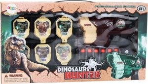 LeanToys Zestaw Pistolet Z Tarczą Strzałki Piankowe Dinozaury Brązowy 3