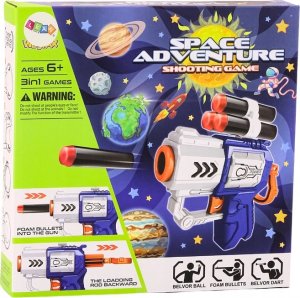 LeanToys Gra Zręcznościowa Tarcza Pistolety Strzałki Kulki Kosmos 5