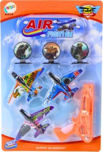 LeanToys Pistolet Wyrzutnia Samolotów 3 Samoloty 3 Tarcze Pomarańczowy 4