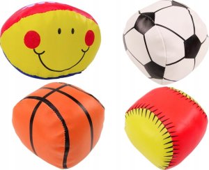 LeanToys Miękkie Piłki Sportowe Koszykówka Rugby Piłka Nożna Baseball Zestaw 4ele. 2