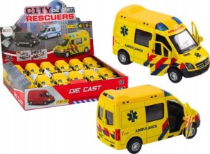 LeanToys Ambulans Karetka 1:32 Otwierane Drzwi Światła Dźwięki Napęd Żółt 1