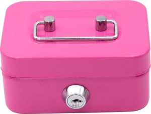 LeanToys Skarbonka Schowek Zamykana Dwa Kluczyki Metalowa Różowa 3