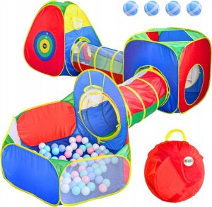 LeanToys Duży Plac Zabaw Namiot Dla Dzieci Tunele Basen Na Kulki Tracza Kolorowy 2