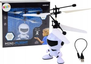 LeanToys Latający Astronauta Sterowany Ręką Dron Helikopter Biały 1