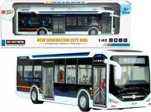 LeanToys Elektryczny Autobus Miejski 1:42 Metalowy Światła Biały 1