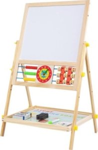 ExtraLink EXTRALINK TOYS DWUSTRONNA TABLICA DLA DZIECI KREDOWA MAGNETYCZNA SUCHOŚCIERALNA LICZYDŁO ZEGAR 1