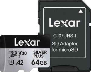 Karta Lexar Professional Silver Plus MicroSDXC 64 GB Class 10 UHS-I/U3 A2 V30 (LMSSIPL064G-BNANG) 1