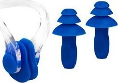 Nils Extreme NQAW30 NIEBIESKI ZESTAW PŁYWACKI SILIKONOWE ZATYCZKI DO USZU I NA NOS NILS AQUA 2