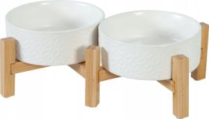 Zolux ZOLUX KEREAMO DUO MISKI CERAMICZNE NA     STOAJKU 2x300ml BIAŁE 1