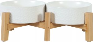 Zolux Miska ceramiczna dla psa i kota Keramo Duo 2x300ml biała	 2