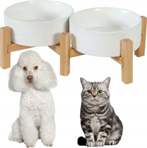 Zolux Miska ceramiczna dla psa i kota Keramo Duo 2x300ml biała	 3
