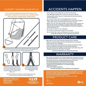 Eno Lounger Hanging Chair, Royal/ Charcoal 4