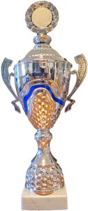 Victoria Sport Puchar metalowy srebrno - niebieski 1