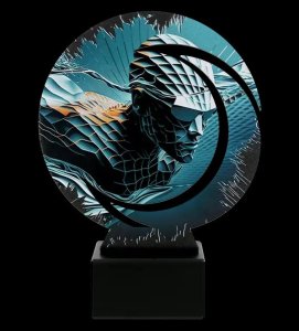 Victoria Sport Trofeum metalowe z marmurową podstawą - Pływanie 1