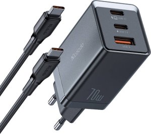 Ładowarka Mcdodo Ładowarka sieciowa GaN Mcdodo CH-1543, 2x USB-C, 1x USB, 67W + kabel USB-C do USB-C 2m (czarna) 1