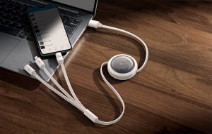 Kabel USB Baseus USB-A - USB-C + microUSB + Lightning 1.1 m Biały (P10368700211-02) 11