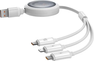 Kabel USB Baseus USB-A - USB-C + microUSB + Lightning 1.1 m Biały (P10368700211-02) 2