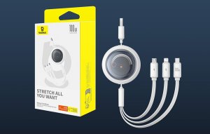 Kabel USB Baseus USB-A - USB-C + microUSB + Lightning 1.1 m Biały (P10368700211-02) 9