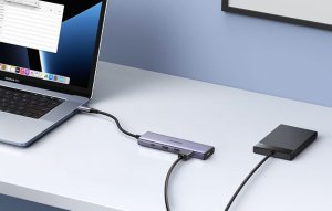 HUB USB Ugreen Hub USB-C Ugreen CM511, HDMI 4K 60Hz, 3x USB 3.0 5Gbps, PD 100W (srebrny) 5