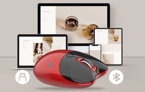 Mysz Mofii Bezprzewodowa mysz MOFII M3DM (czarno-czerwona) 4