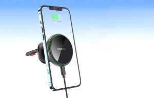 Choetech Magnetyczny uchwyt samochodowy Choetech T204-F, z ładowarką 15W (czarny) 3