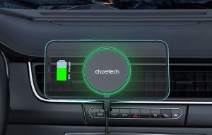 Choetech Magnetyczny uchwyt samochodowy Choetech T204-F, z ładowarką 15W (czarny) 5
