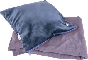 inSPORTline Zestaw - poduszka masująca i koc Trawel Kolor ciemny niebieski (TAS14682-2) 1