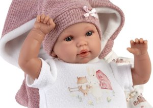 Llorens Llorens 16350 Lalka bobas 36 cm w różowym śpiworku 2