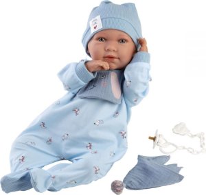 Llorens 27420 Lalka bobas Mimo w czapce i śliniaku z przytulanką pieluszką 3